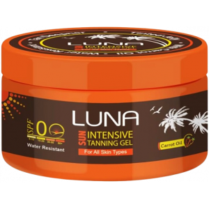 LUNA SUN INTENSE TANNING GEL SPF 0 WITH CARROT OIL — FOR ALL SKIN TYPES 130 GM